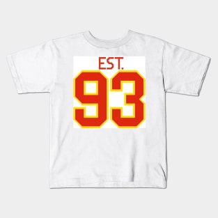 Est. 93 in red and gold Kids T-Shirt